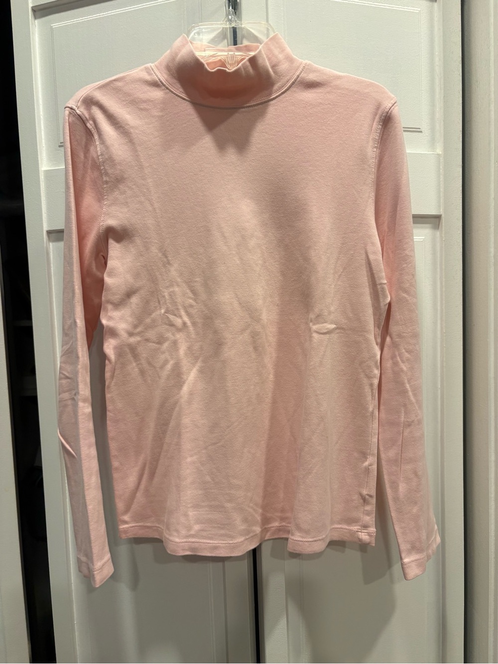 Women’s Lightweight Pink Mock Neck Long Sleeve Top